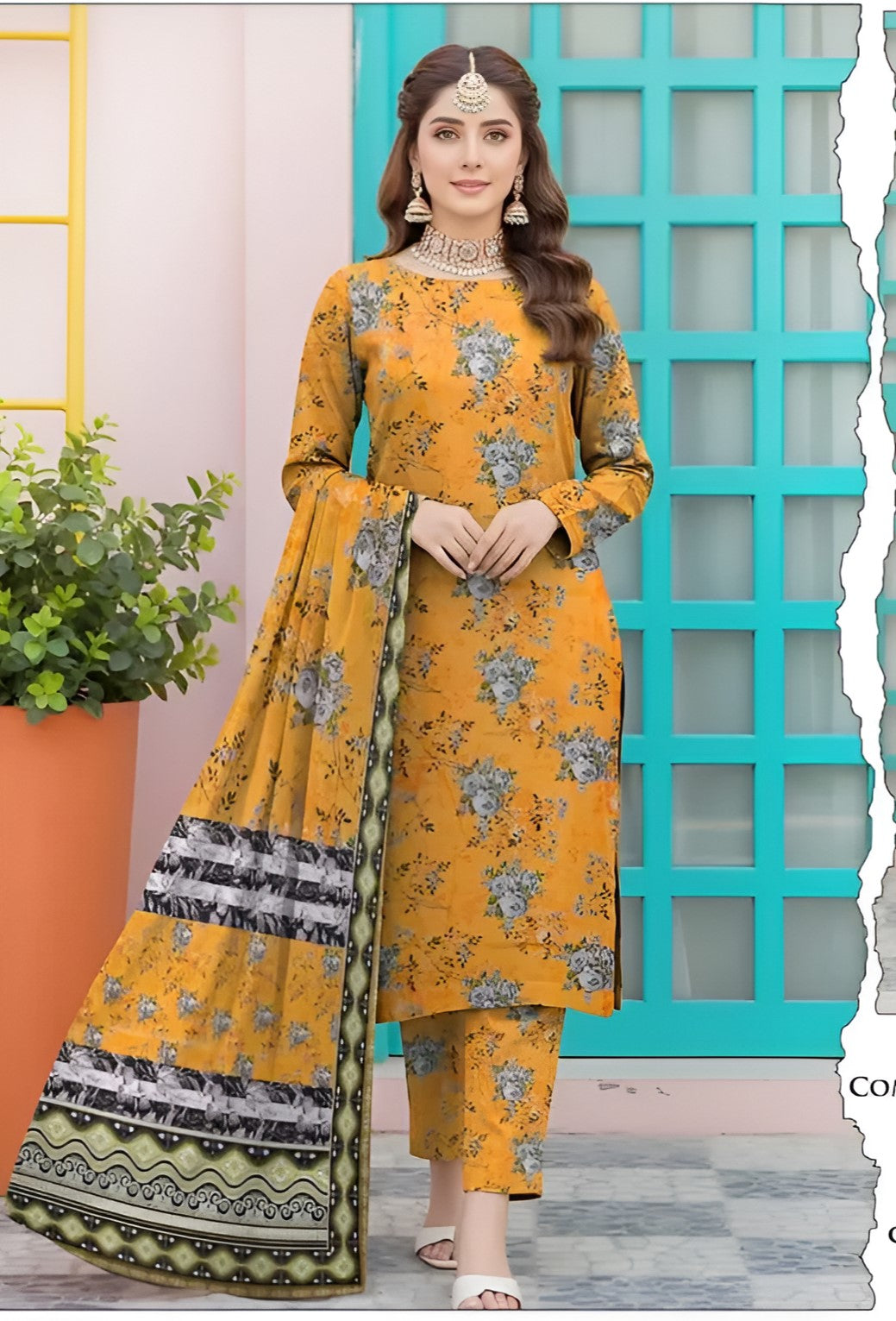 3 Pcs Women's Unstitched Printed Suit