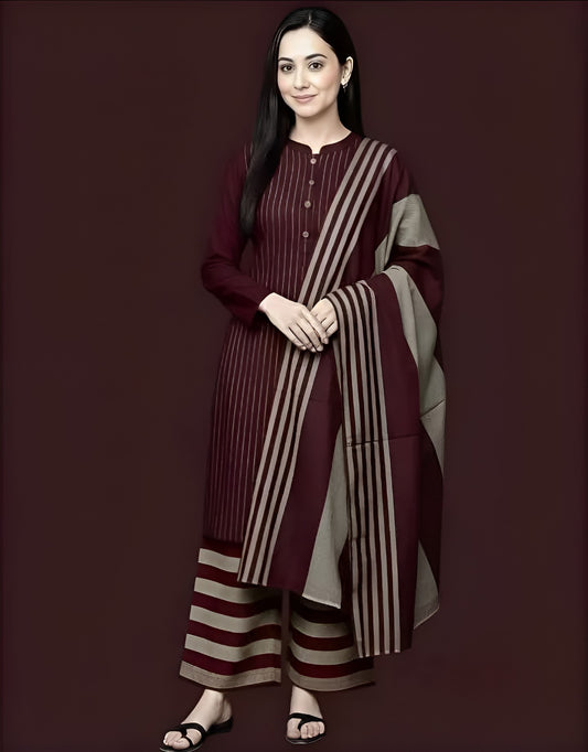 3 Pcs Women's Unstitched Printed Suit