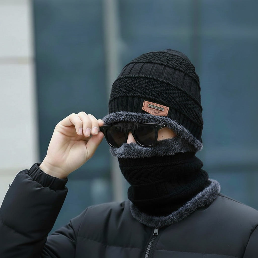 Beanie Wool Cap With Neck Warmer